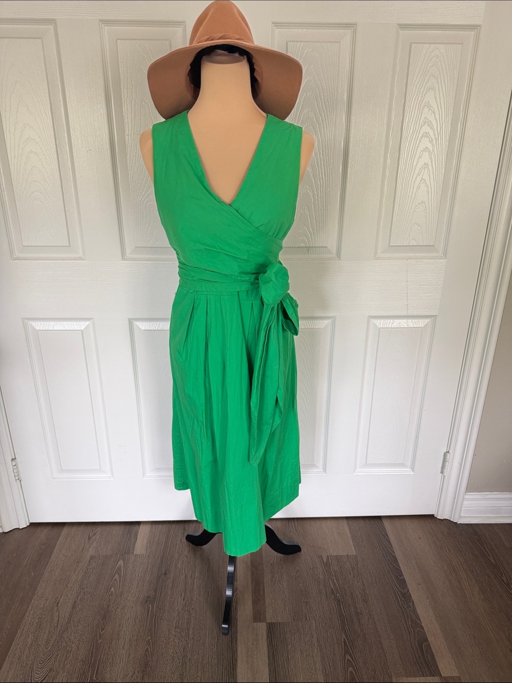 J.JCrew Kelly  Green Wrap Dress with Side Tie Cotton dress